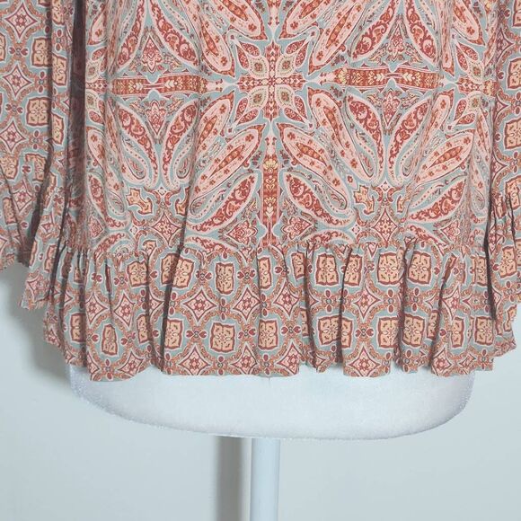 Sanctuary Off-the-Shoulder Pink Boho Cropped Blouse Size XS Cropped Peasant Top - Picture 4 of 9